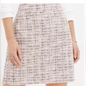 Women’s Loft Ann Taylor Tweed Pink Skirt A-Line Fully Lined size 0 - used once